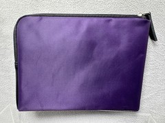TUMI for Delta Small Black Zip Pouch Soft Sided Travel Case Toiletry Bag Purple