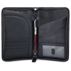 Polare Napa Leather Passport Holder With YKK Zipper RFID Blocking Travel Docu…