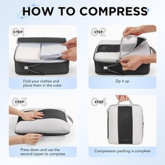 10 Set Compression Packing Cubes For Travel Essentialscompressible Expandable