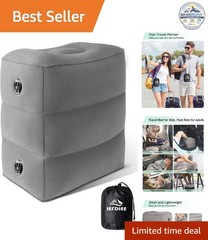 Inflatable Foot Rest Adjustable 3 Layers Height Airplane Travel Essential