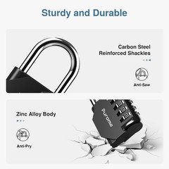 2 Pack Combination Lock 4 Digit Padlock for School Gym Locker, Sports Locker, Fe
