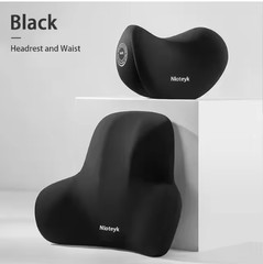 Memory Foam Headrest Lumbar Support Set Ergonomic Neck Pillow Back Cushion Car D