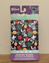NEW Disney Stitch Dk Blue Passport Holder Lilo & Stitch Floral Pineapple So Cute