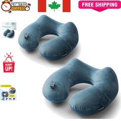 Adjustable Inflatable Neck Pillow Set for Air Travel – Lightweight and Washable