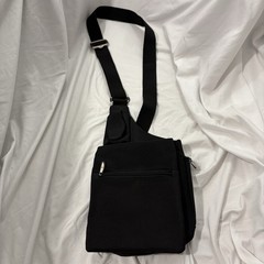 TRAVELON Single Strap Sling Backpack Black Multi Pocket Zipper Bag Unisex