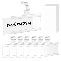 Meetory 100 PCS Plastic Wire Shelf Label Holders with Blank Cards, Reusable P…