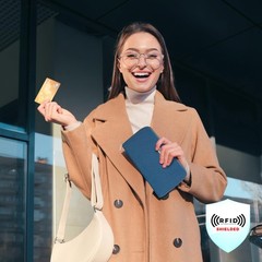 RFID Blocking Single Zip Wallet