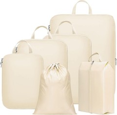 Maximize Space with 6 Compression Packing Cubes – Perfect for Family Travel