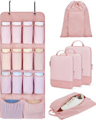 Hanging Compression Packing Cubes 6 Set Cruise Travel Essentials | 3-Fold Space