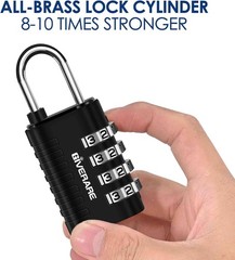 4 Pack Combination Lock, 4-Digit Padlock Keyless, Resettable Metal Luggage Locks