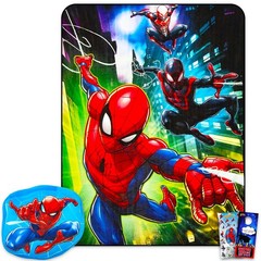 Spiderman Travel Blanket and Pillow Set – Bundle with Spiderman Blanket, Pill…