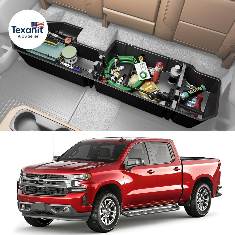 under Seat Storage Boxes – Compatible with 2019-2026 Chevy Chevrolet Silverado 1