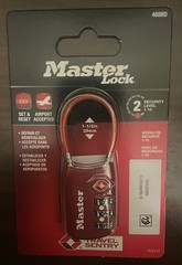 MASTER LOCK Set & Reset Combination Padlock 4688D TSA Approved – Red – NEW