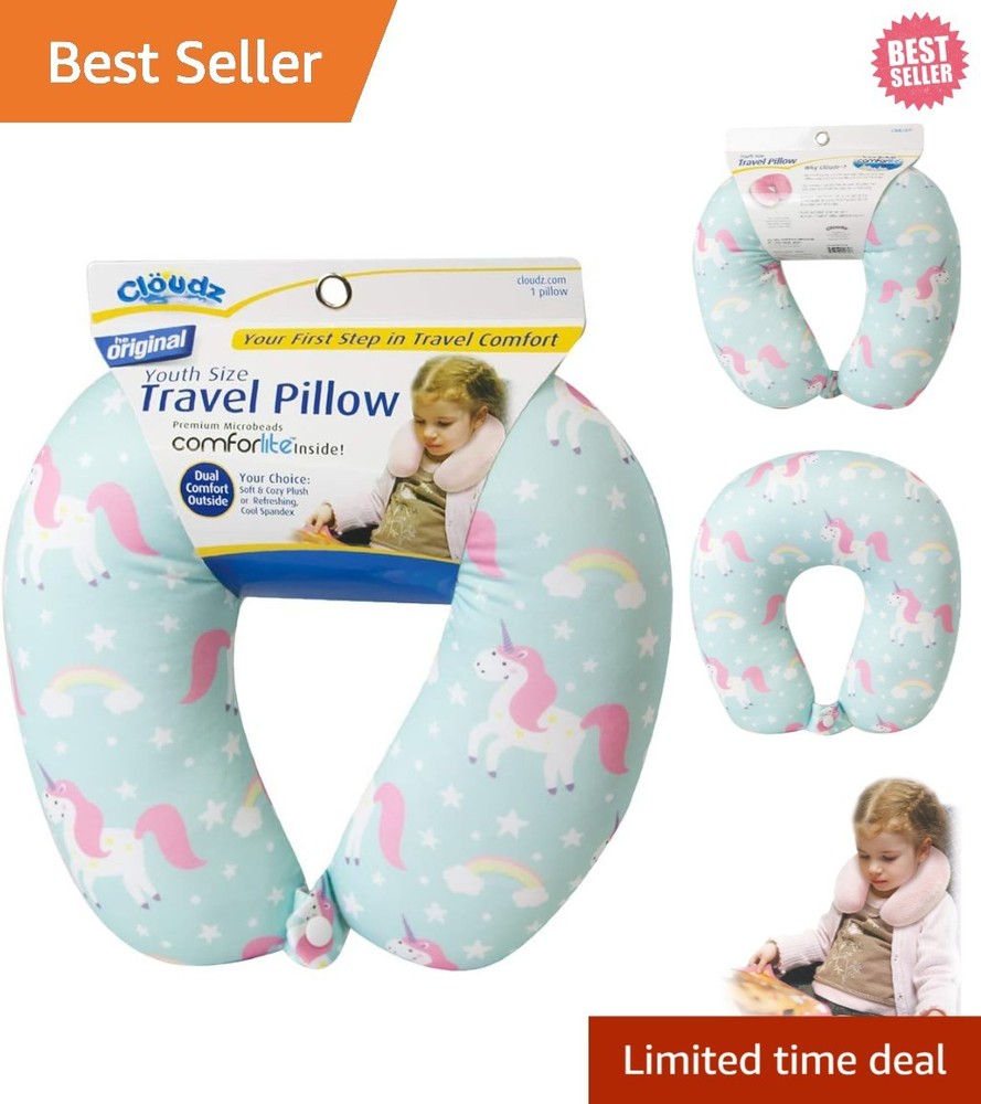 Super Soft Unicorn Microbead Neck Pillow for Kids – Perfect Travel Companion