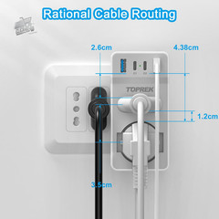 Shuko Multi Outlet Adapter Multi Outlet Italian Plug Wall USB C Wall