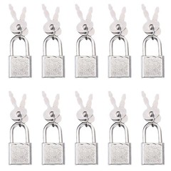 10Pcs Mini Cute Diary Padlock, Tiny Luggage Lock with Keys, Small Silver