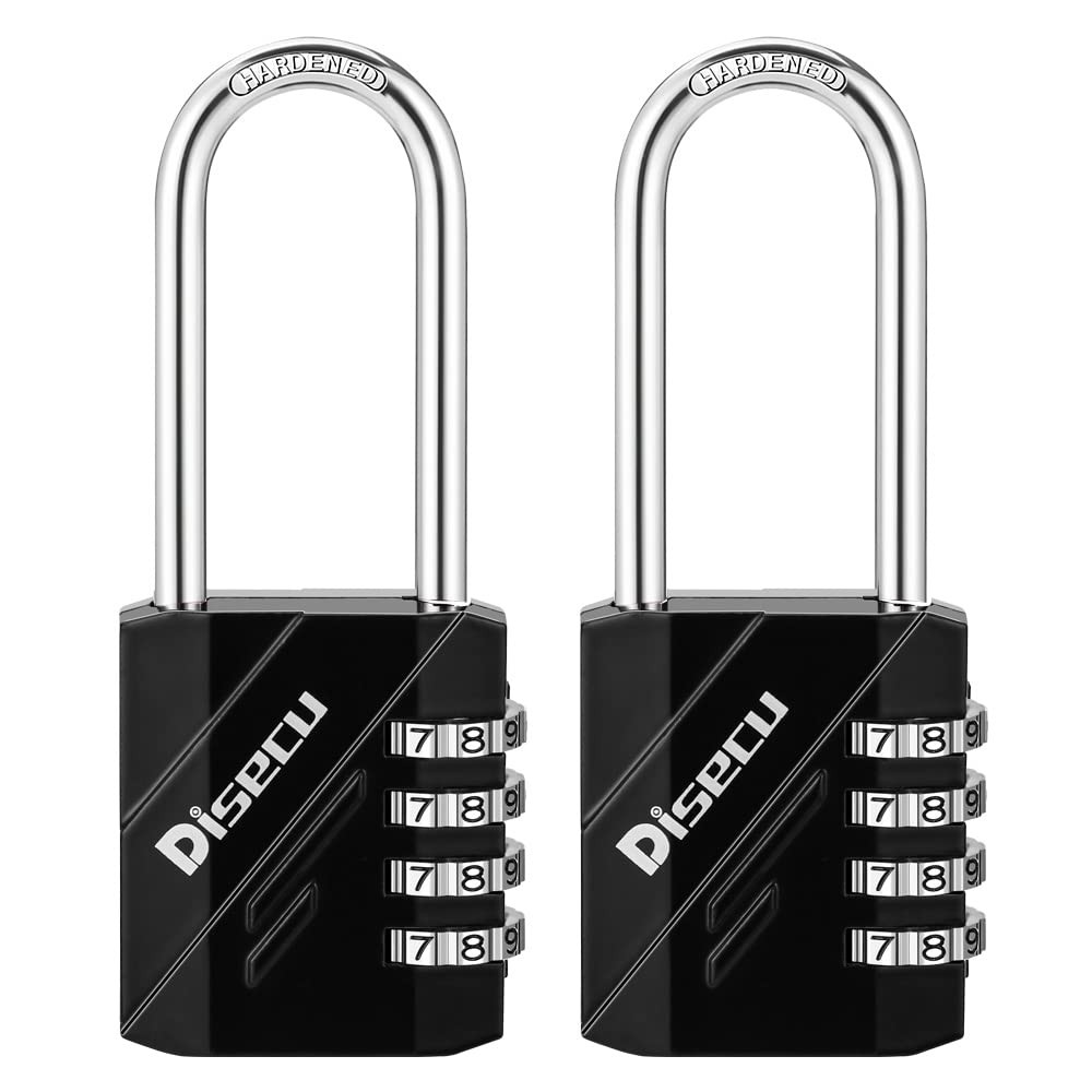 2 Pack 4 Digit Combination Lock 2.5 Inch Long Shackle Outdoor Waterproof Padl…