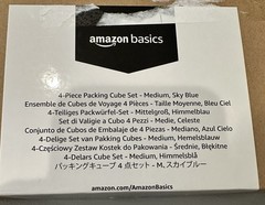 Amazon Basics Medium Packing Cube Set Travel Organizer 4 Piece Set Sky Blue