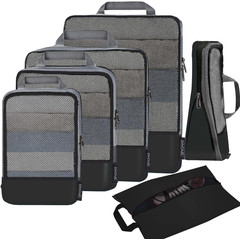 6pc Compression Packing Cubes Set Expandable Travel Luggage Organizers