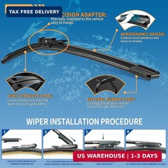 24&Prime;/19&Prime; Windshield Wipers Compatible with BMW 328d 328i 330i 335d 340i xDrive 20