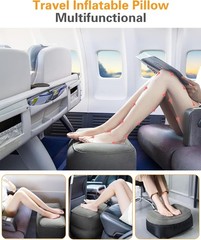 Adjustable Inflatable Foot Pillows – Enhance Travel Comfort (2 Pack, Dark Grey)