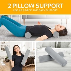 2 Pack Memory Foam Cervical Pillows for Ultimate Neck Pain Relief | Grey