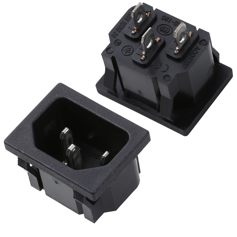Universal Letter Base Connector Adapter IEC320 C14 Adaptor Male 2/ 5/ 10 Pack