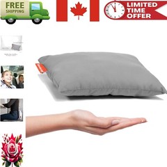 Tiny 11×7 Pillow – Machine Washable Travel Pillow for Kids & Dogs in Gray