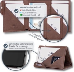 Unisex Svente Leather Small Front Pocket RFID Wallet with Coin Pocket – Vi
