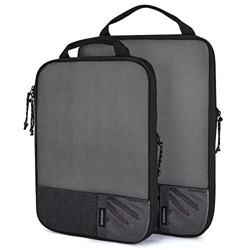 6 Set/4 Set/2 Set Compression Packing Cubes for Travel, Set of 2 Black-2 PCS