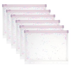 6Pcs A5 Zip Folders for Binder, Envelopes 9×7&Prime; Light Purple