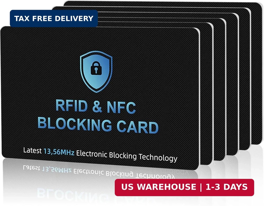 NEW RFID Blocking Card, 6 Pack Fuss Protection for Entire Wallet Shield, Credit