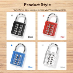 5-Digit Fixed Combination Padlock，Zinc Alloy Push Button Lock | Pre-Set Random
