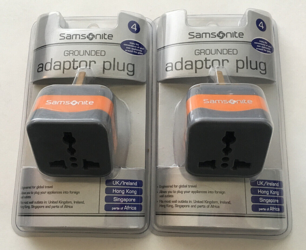 Samsonite Grounded Adaptor Plug Lot Set of 2