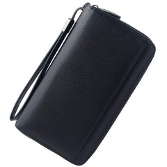 Travel Document Organizer RFID Blocking Leather Multiple Passport Black