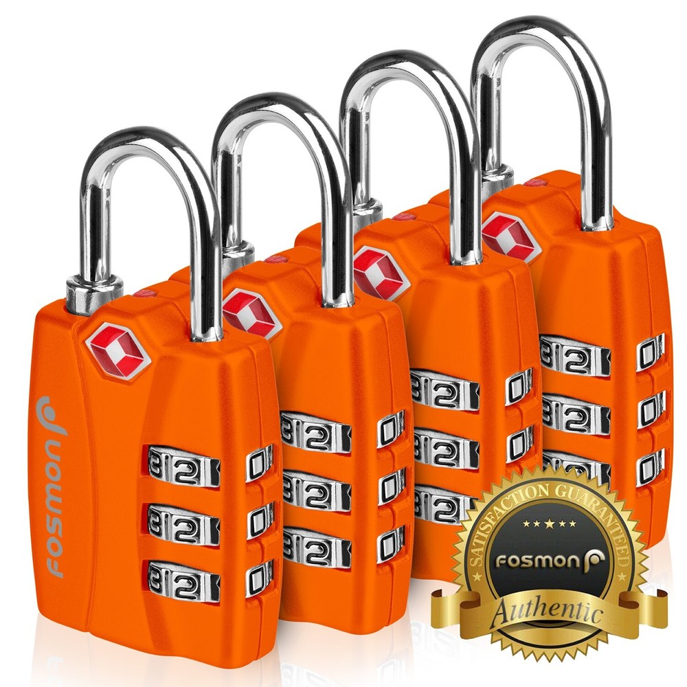 [TSA Accepted][4PACK] 3 Digit Combination Travel Bag Suitcase Luggage Pad Lock