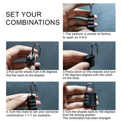 3 Digit Combination Lock Mini Combination Lock Locker Lock Luggage Lock Gym L…