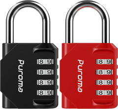 2 Pack Combination Lock for Locker 4 Digit Outdoor Waterproof Padlock