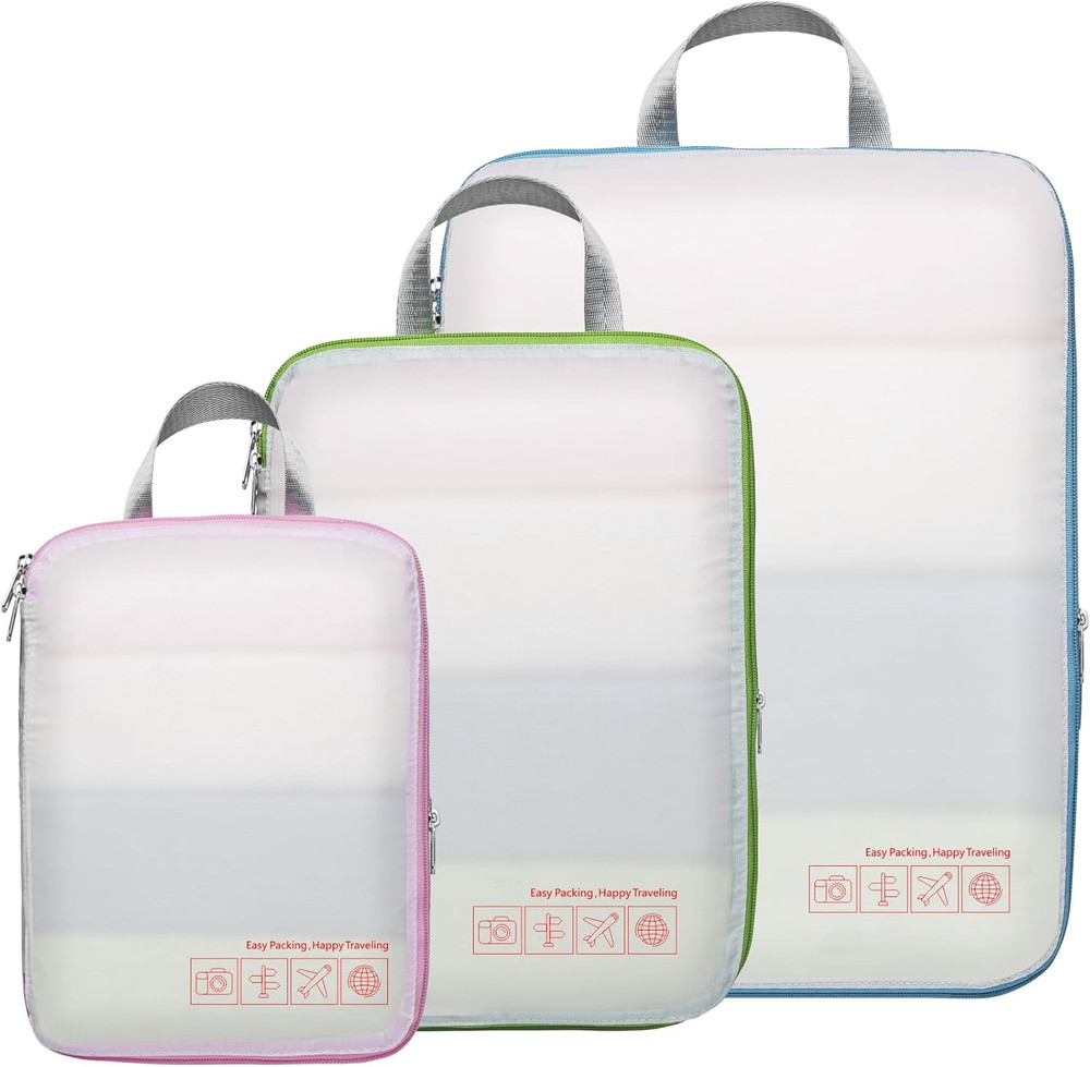 Compression Packing Cubes for Travel Women – Lightweight Luggage Organizers Bag