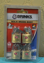 Brinks Solid Brass Locks (4) with Keys TSA Accepted Manufactured Sealed