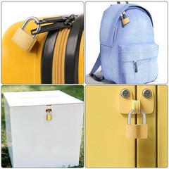 2 Pcs Small Solid Brass Locks with Keys, 20Mm + 25Mm Mini Key Locks, for Luggage