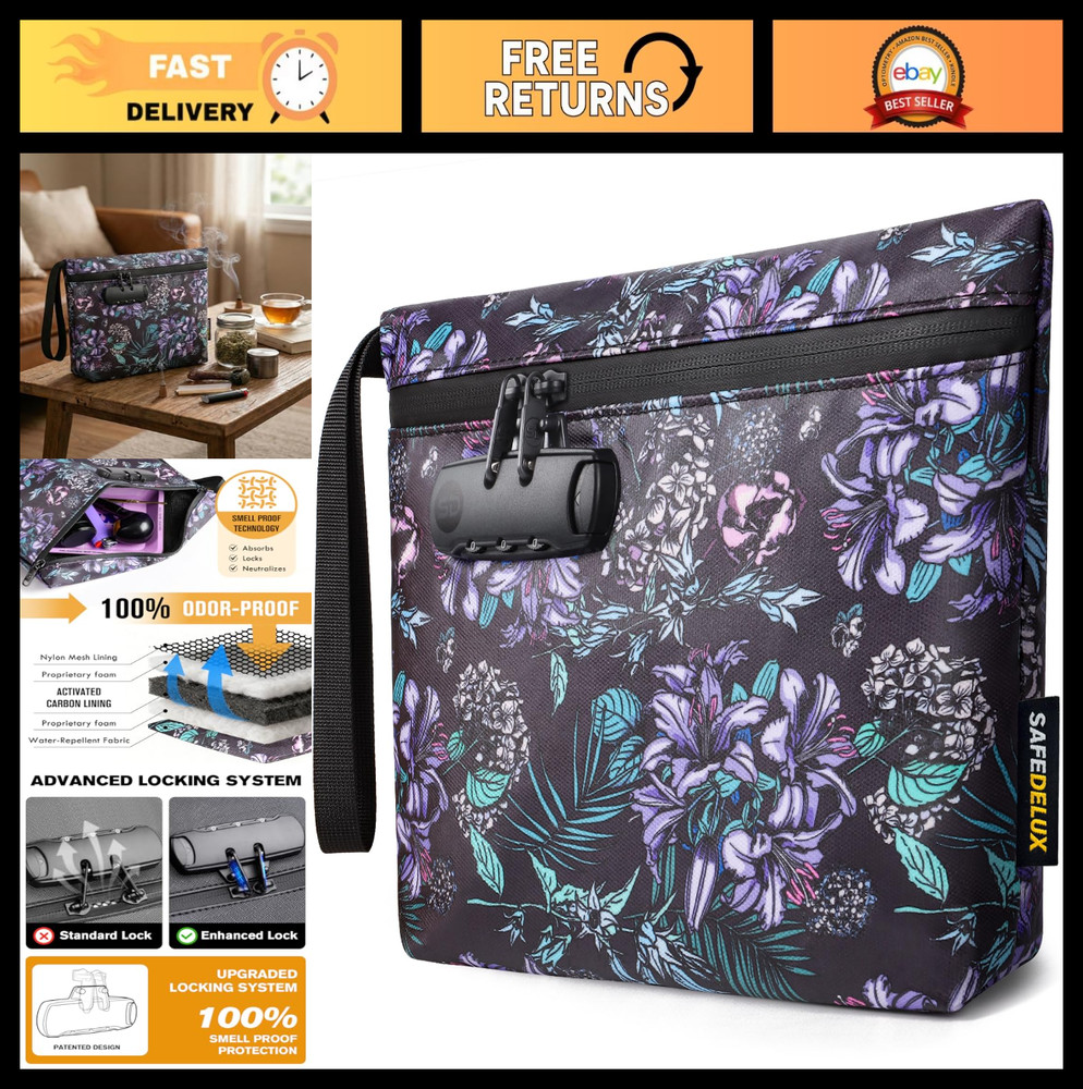 Odor Proof Smell Proof Bag with Lock – Durable Carbon Lined Travel Pouch