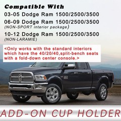 Cup Holder Attachment for Center Console | 03-12 Add-On Cup, Smooth Black