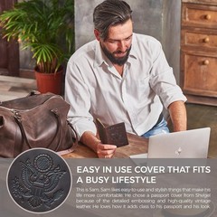 Leather Passport Book Cover – Thin American Travel Passport Holder – Interna…