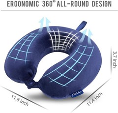 Ergonomically Designed Memory Foam Travel Pillow for Neck Relief – Hands-Free
