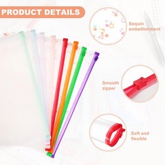 6Pcs for A5 Plastic Document Holder with Zipper, Folders 9 x 7&Prime; Red