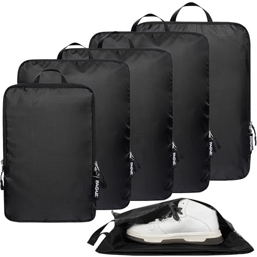 6 Set Ultralight Compression Packing Cubes Packing Black70D Cloth Pattern