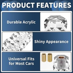 Car Shift Knob Universal for Automatic and Manual Vehicle Gear Shift 15cm White