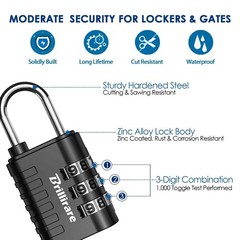 8 Pack Combination Lock, 3-Digit Waterproof Keyless Padlock, Zinc Alloy Outdoor
