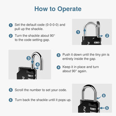 2 Pack Combination Lock 4 Digit Padlock for School Gym Locker, Sports Locker, Fe
